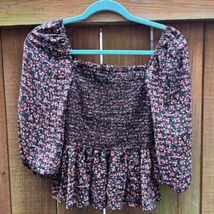 Floral peplum top size s